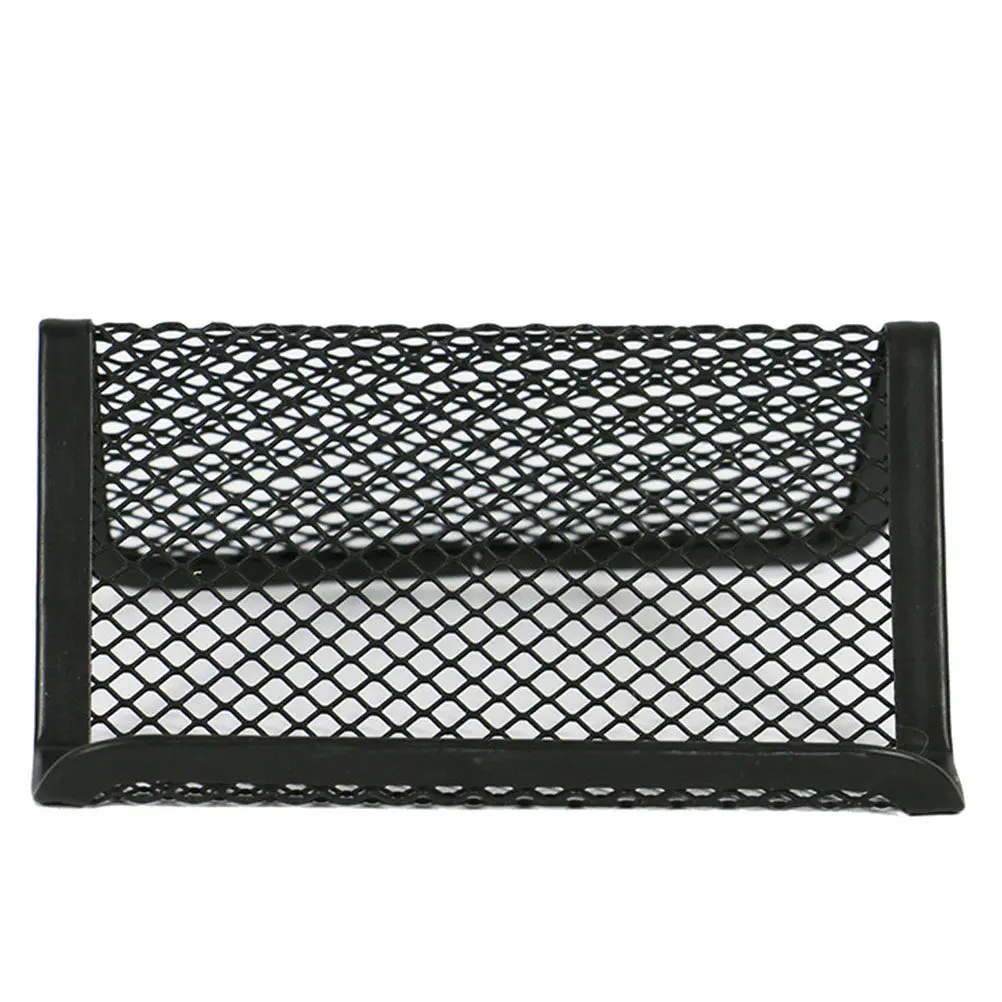 2Pcs Desktop Business Card Holder Metal Mesh Display Stand for Office Desk Organizer Stylish Industrial Look Clean Workspace