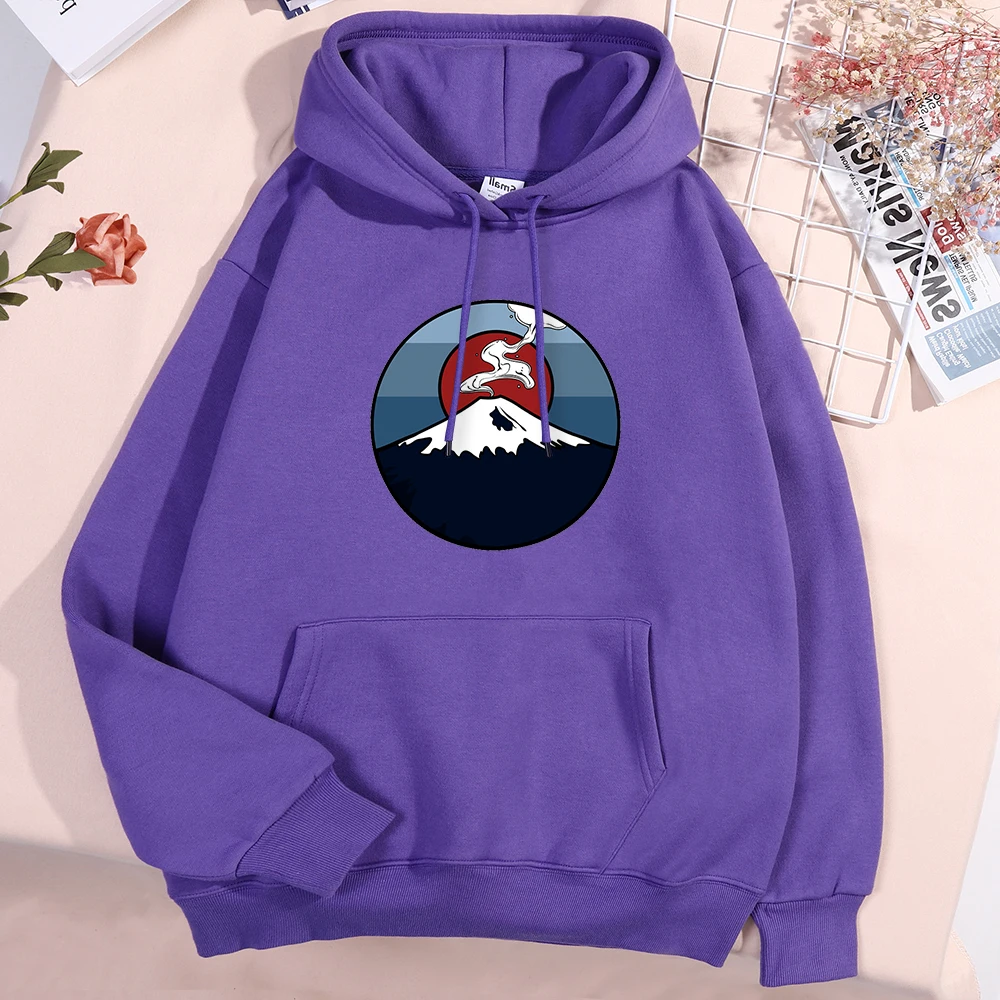 

Mount Fuji Eruption Scene Men Women Hoody Harajuku Warm Hoodies New Fleece Pullover Sportswear Harajuku Loose Mens Clothing