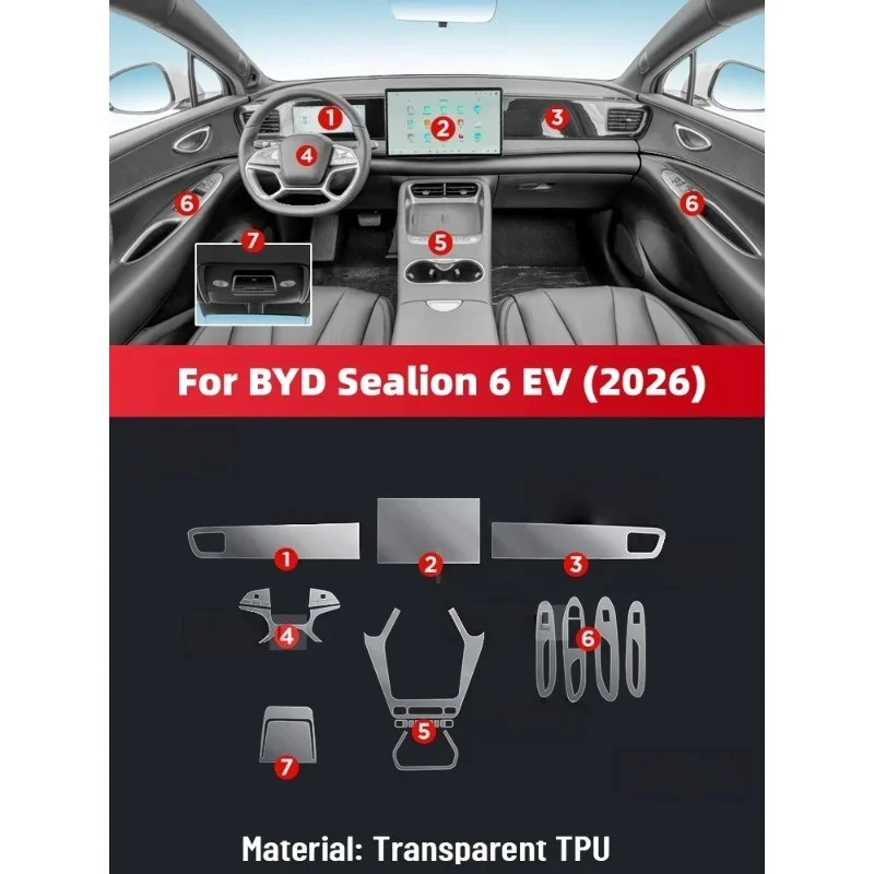 Protection Central Control Screen Transparent TPU Navigation Anti Scratch GPS Film For BYD SEALION 6 EV 2026 Car Interior