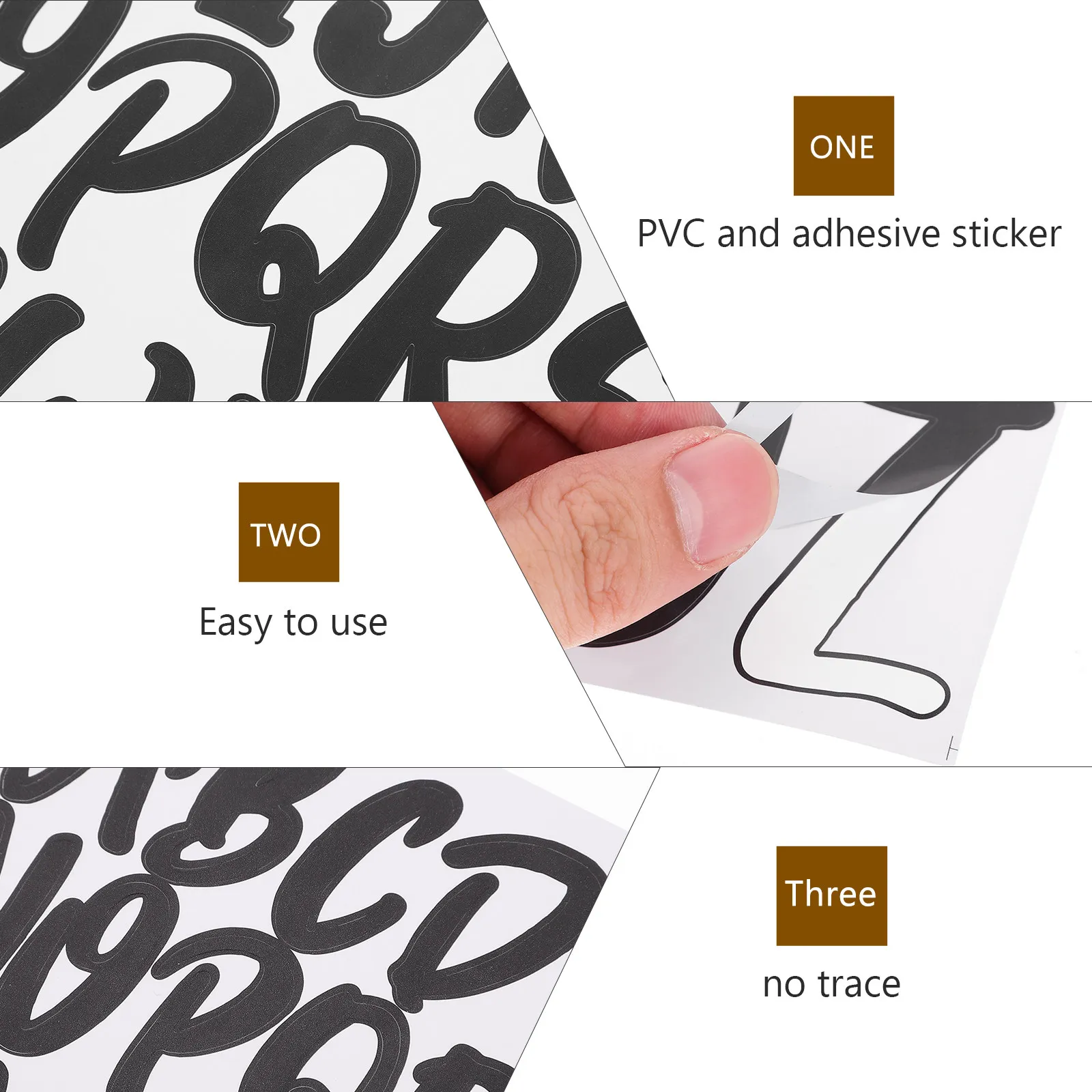 10Sheets Self-Adhesive Letter Stickers Alphabet Decals Multi-Purpose Removable Bulletin Letters for Craft Mailbox Window Car