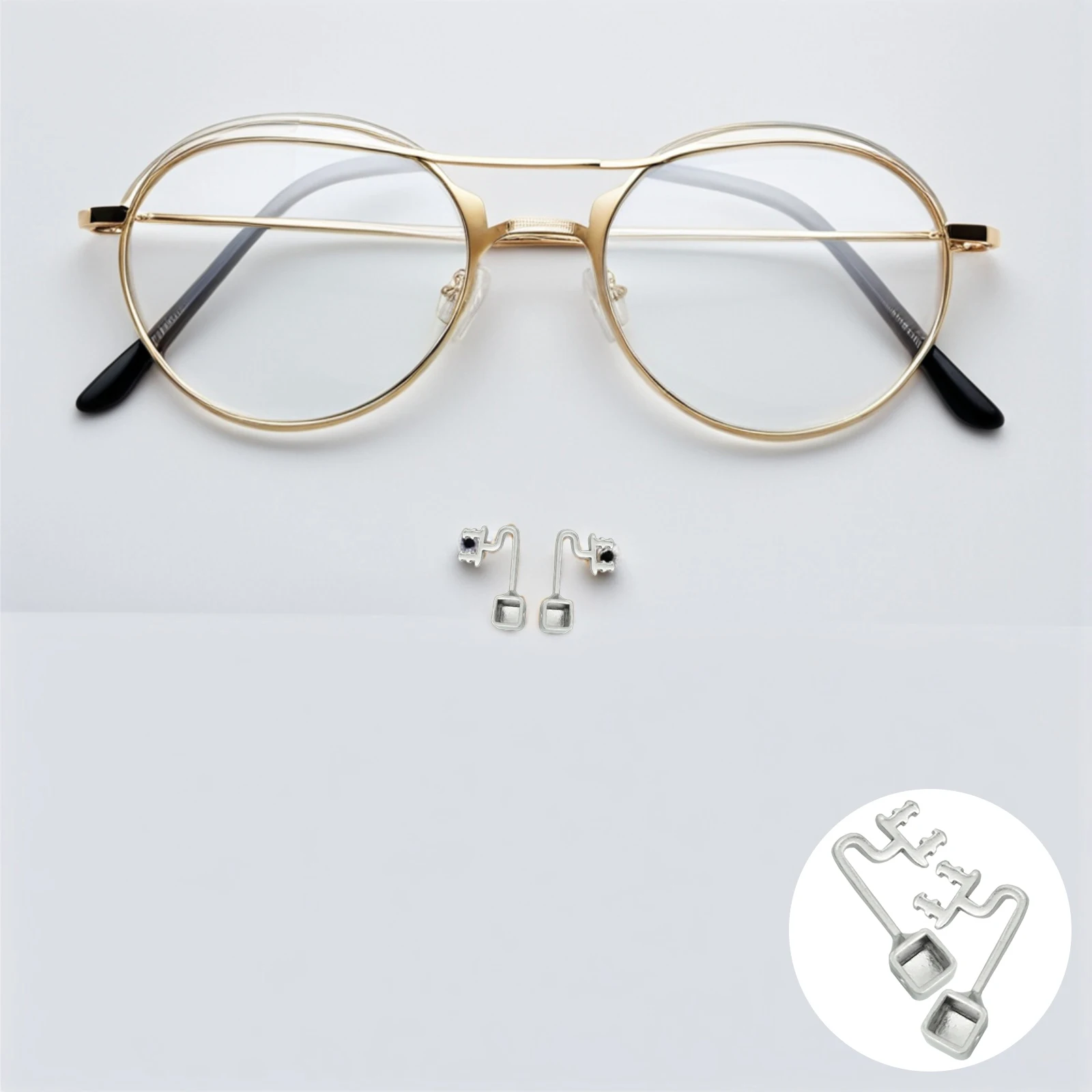 

1 Pair Eyeglass Nose Pad Arms Metal Replaceable Support For Glasses Repair Optical Frame Supplies Nose Pad Arm Replacements