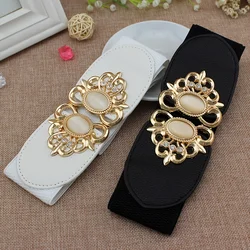 Women's Vintage Stretch Wide Belt Dress - Narrow Waist Accessories for Maximum Style