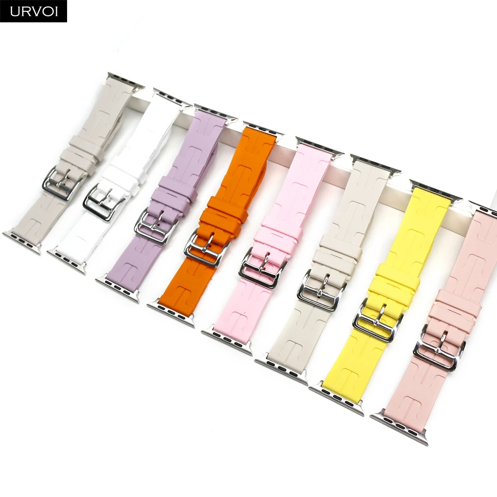 URVOI Kilim Band for Apple Watch Series 10 9 8 7 6 S5 Rubber motif Single Tour sport silicone strap for iWatch pin buckle image 3