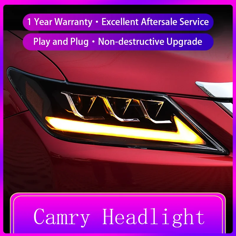 Running Light Auto for Cars 12V 2012-2014 Toyota Camry Headlight LED Drl High Configure Daylight Turning Accessories Front Lamp