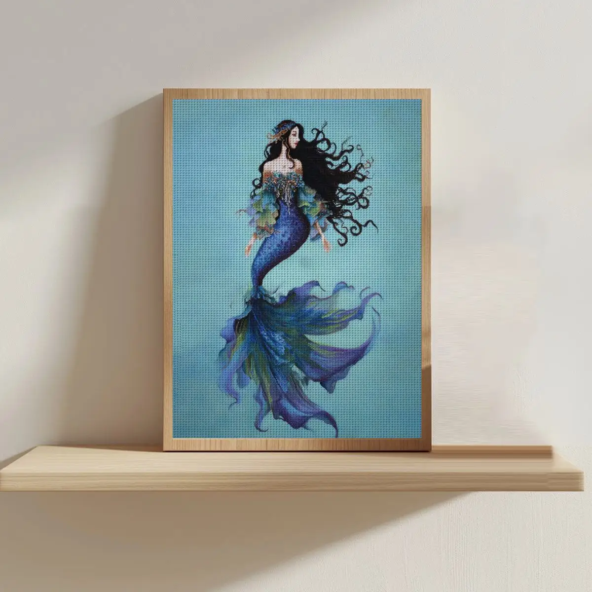 1pc 30X40CM/11.8*15.74inch Mermaid Stamped Cross Stitch Kit DIY Kit 11/14/16CT DIY Embroidered Set DIY Cross-Stitch Set