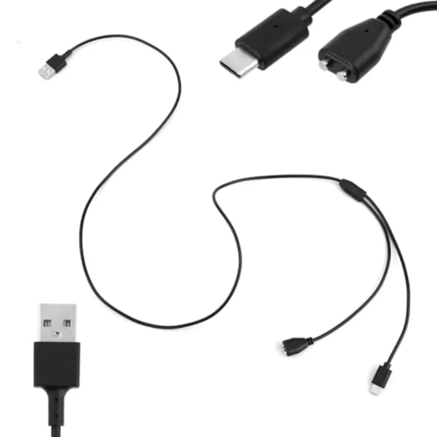 سلك شاحن بياقة صدمة للكلاب، أسود 2 في 1، شحن مغناطيسي وكابل طاقة سلك USB للتدريب متوافق مع Delup