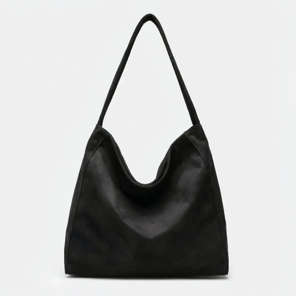 Simple Suede Leather Shoulder Bag Women Large Tote Purse Casual Retro Soft Fall Winter Fashion Handbags Commuter Bag