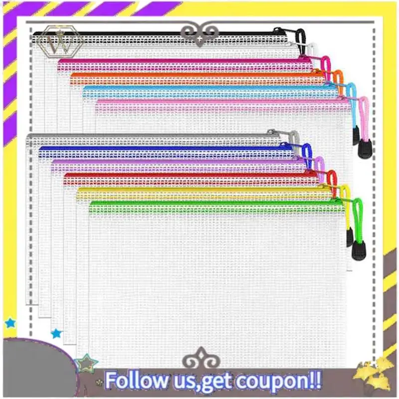 Tas File Grid Baru Tas File Ritsleting Tas Kotak File Toko Tas Penyimpanan Jaring Tas File Transparan Tas Penyimpanan Data Pengiriman