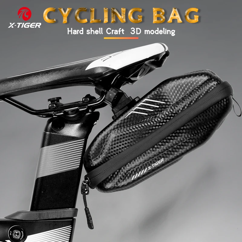 X-TIGER Bicycle Bag Waterproof Bicycle Seat Large Capacity Hard Shell Durable 3D Bicycle Bag MTB Bicycle Bag Bicycle Accessories