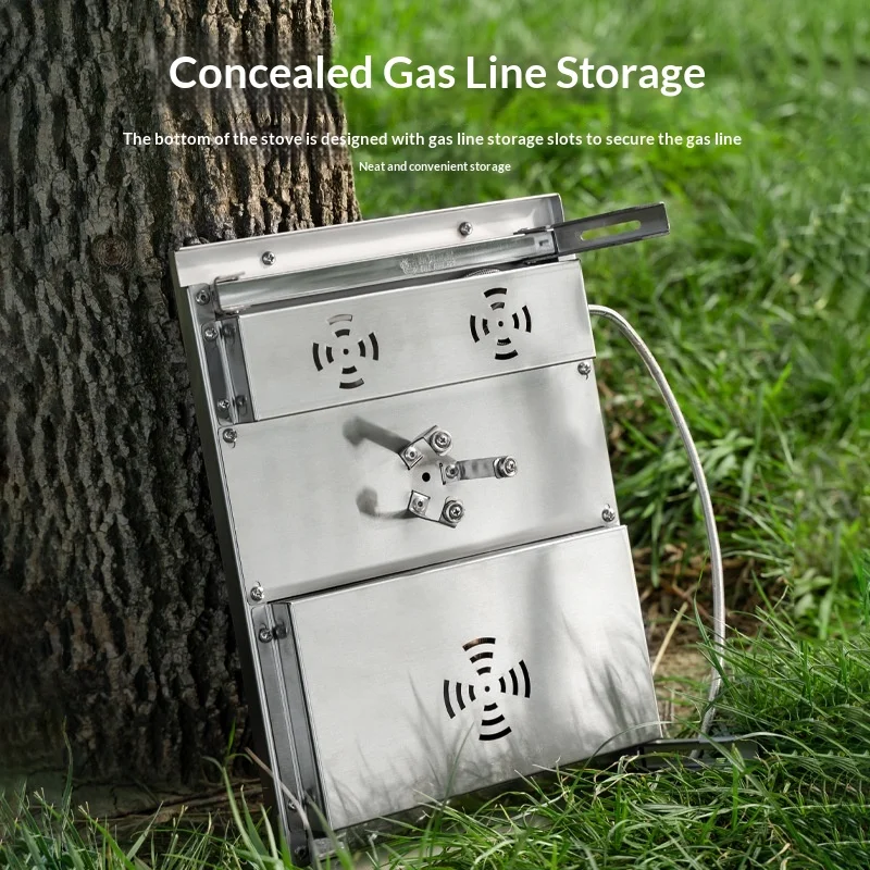 power portable stainless steel outdoor stove butane fuel windproof boiling water card design anti-extinguishing function