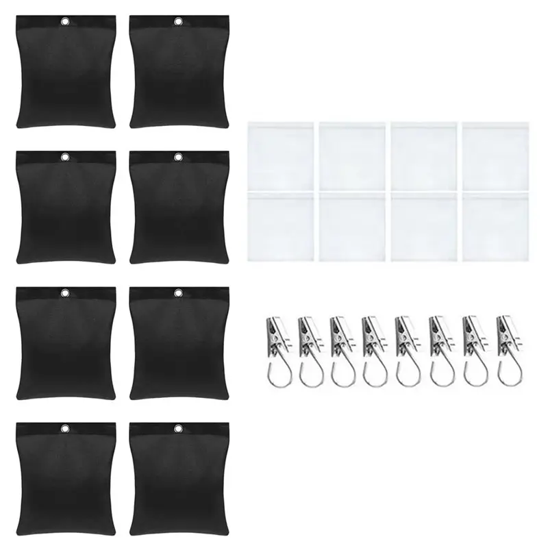 N96R Outdoor Gazebo Curtain Weights 8-Pack Heavy Duty, Wind Reusable Drapery Weights Weighted Bottom Sandbag Design