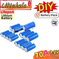 【2lots-20%OFF】LiitoKala DIY 3.2V 32700 7000mAh Lii-70A LiFePO4 35A Continuous Discharge welded Perfect for BATTERY combination