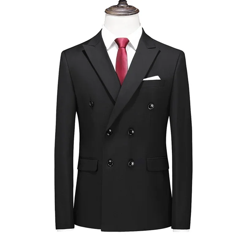 Blazer ajustado de doble botonadura para hombre, chaqueta Formal de talla grande para M-6XL, traje informal, fiesta de graduación, Social