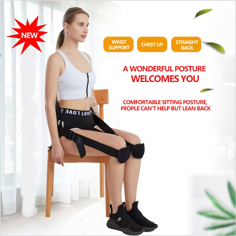 Back Sitting Posture Correction Belt Spine Braces Supports Belt for Pain Relief Back Straightener with Knee Pads for Health Care