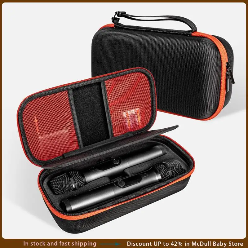ABJA-Microphone Storage Bag For JBL Partybox Wireless Mic Bluetooth Microphone Box Portable Travel Carrying Case