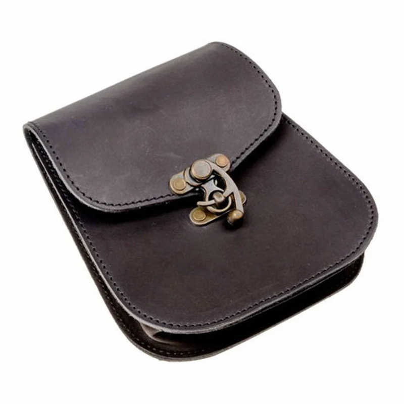 Średniowieczny skórzany portfel na pasek w stylu wikingów, torba męska damska steampunk, kostium rycerza pirata, antyczna sakiewka na akcesoria, cosplay dla dorosłych