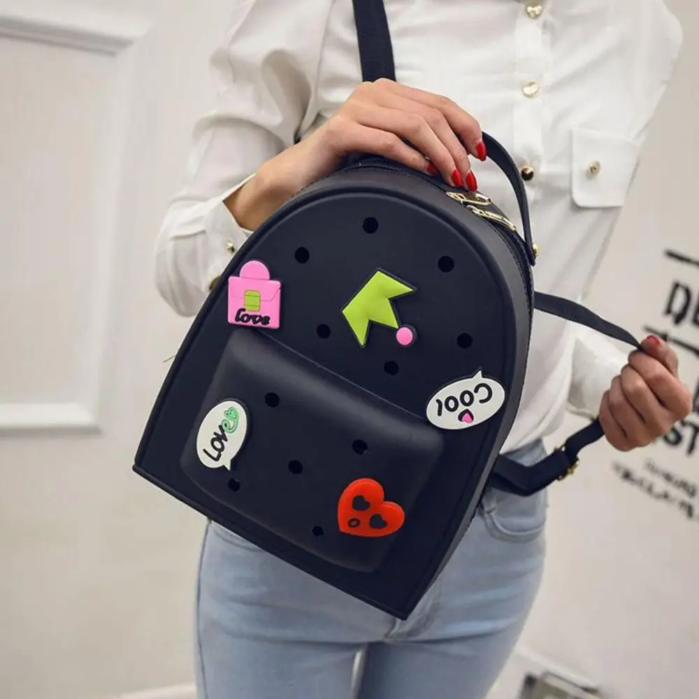 Stationery Adjustable Straps Silicone Backpack Zippered Soft Schoolbags Durable Waterproof Kindergarten Knapsack Girls
