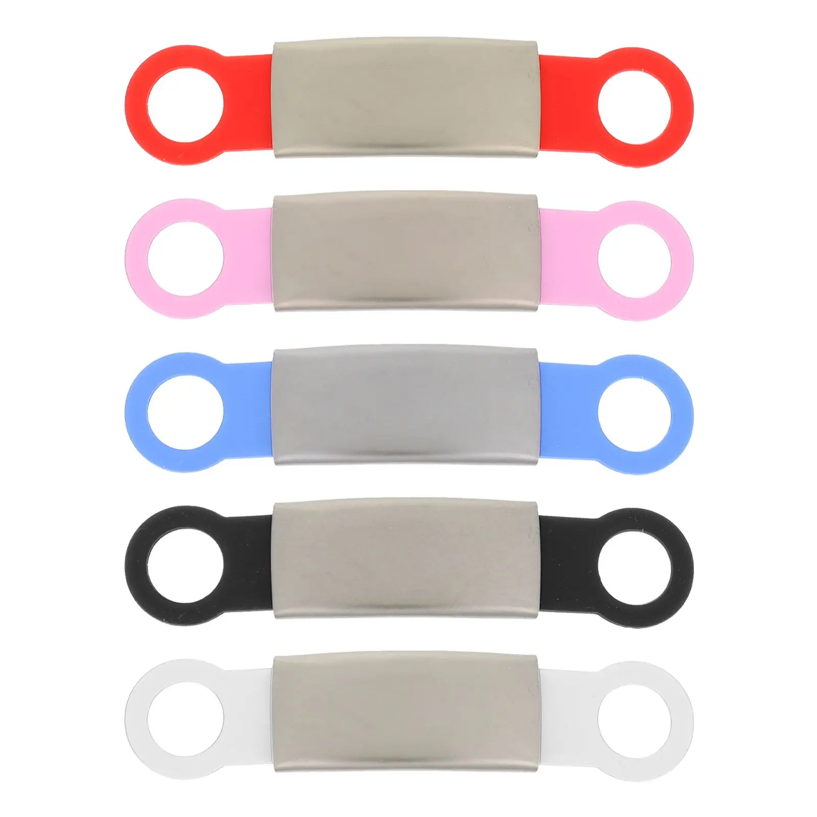 

5PCS Pet Collar Accessories Dog Name Tags Stainless Steel Silicone Personalized ID Labels
