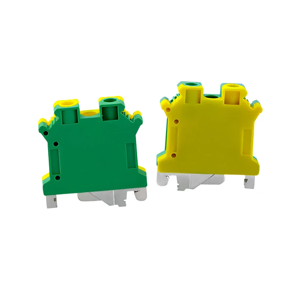 PE Din Rail Terminal Block 10Pcs USLKG-10N Screw Terminal Blocks Ground Universal Class Connector USLKG10N Wire Conductor