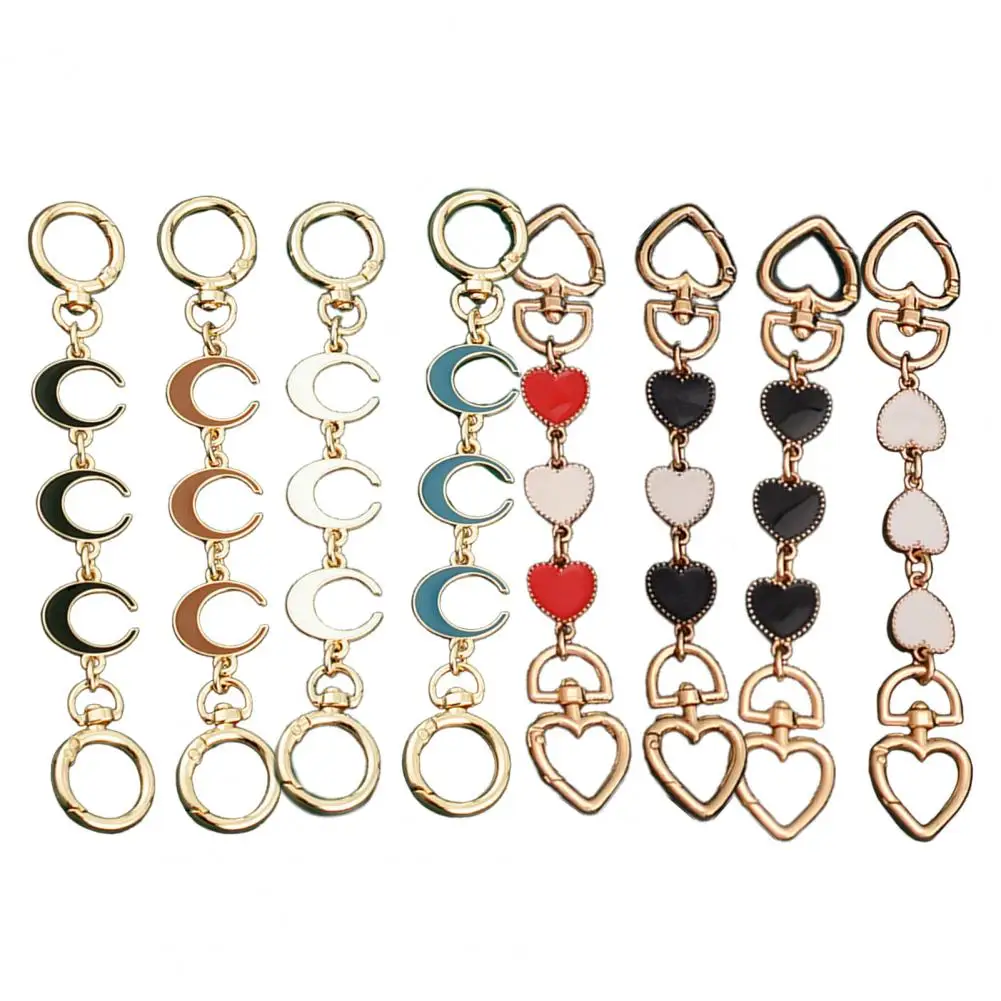 Purse Chain Short Love Heart Charm Alloy Single Shoulder Bag Handbag Strap Extender Chain Bag DIY Decoration Accessories