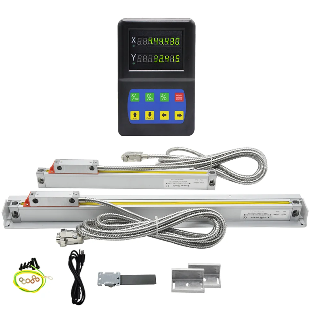 2 Axis Digital Readout Dro with 5um 50-1000mm Optical Ruler Linear Glass Scale for Milling Lathe Machine