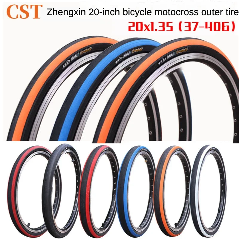 CST Zhengxin 20*1.35 Bicycle Outer Tire Folding Bicycle Tire 20-Inch Bicycle Motocross Bald Tire 406 Rim