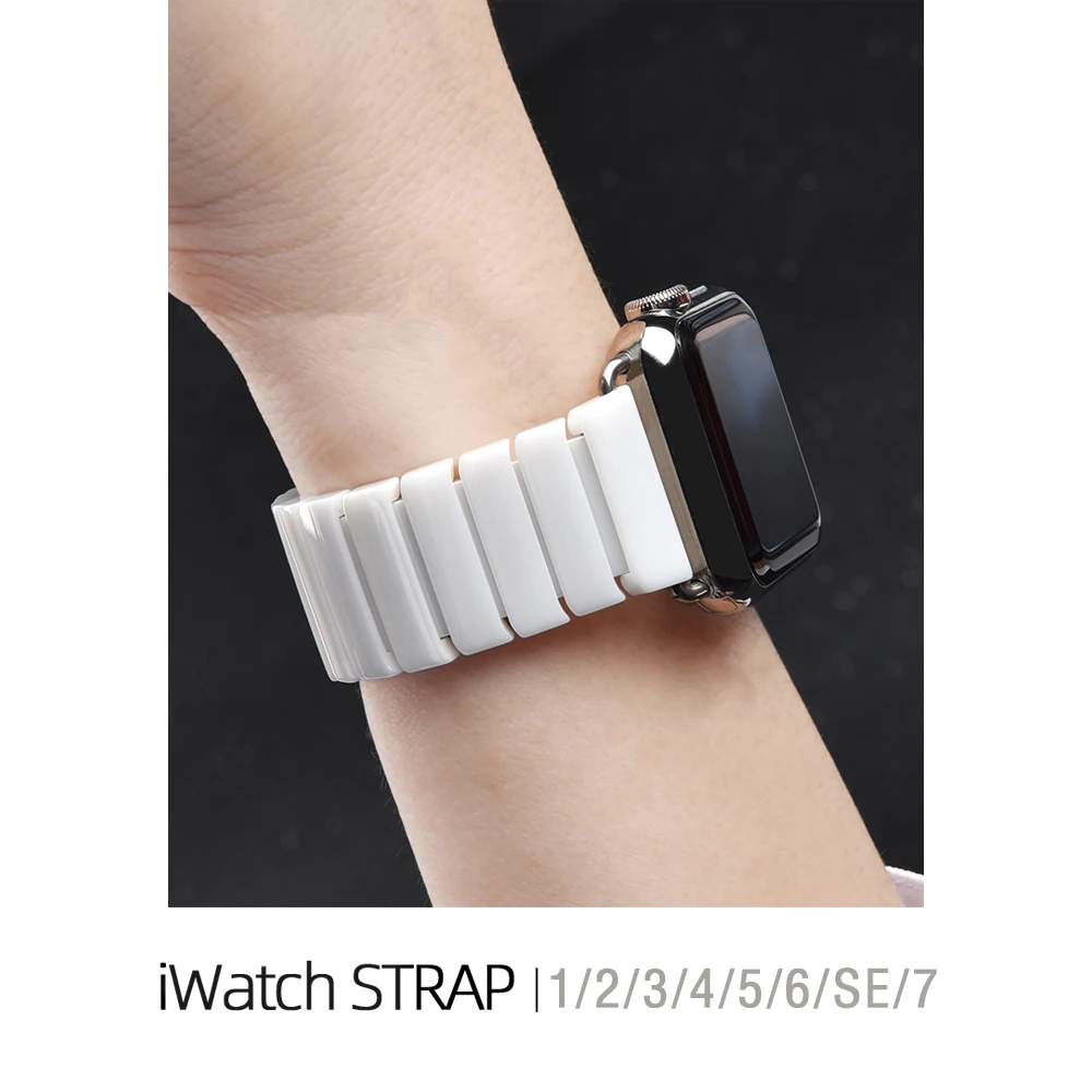 Ceramic Strap For Apple Watch Bands 49/46/45/44/42/41/40/38mm Butterfly Buckle Replacement Strap iWatch Ultra 2 Series 10 9 8 7