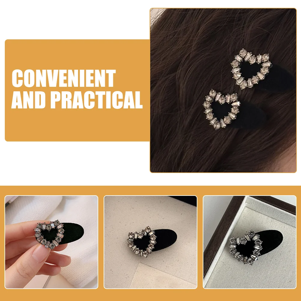 2 Pcs Flash Diamond Hair Clip Bangs for Women Accessories Clips Teen Girls Decorations Cute Haoshi Small Baby Womens