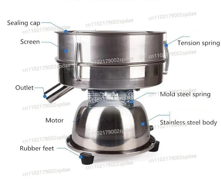 30cm Electric sieve powder machine110V 220V small electric sieve Chinese medicine powder screen vibrate sifter