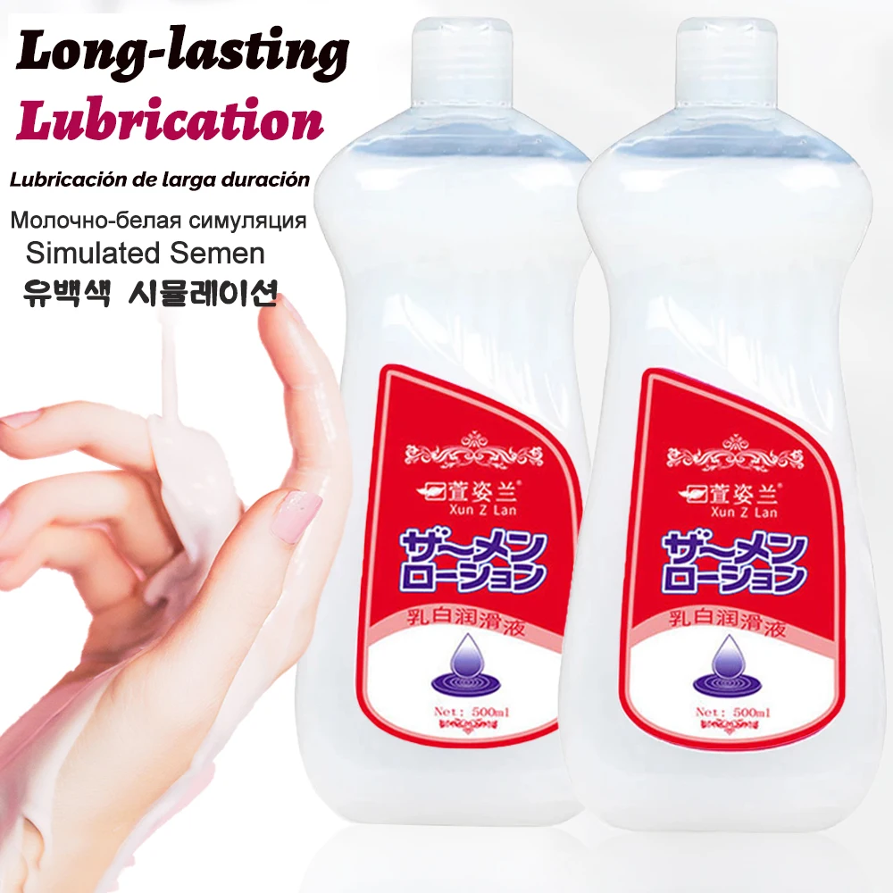 남녀공용 수성 윤활유, 섹스 토이 크림, 점성 윤활유, 항문 질, 성인 모조 정액 18, 500ml