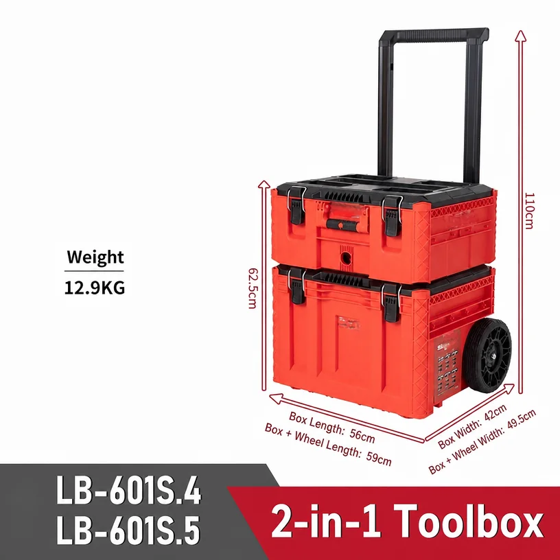 Rolling Tool Trolley 6 Drawer Stackable Tool Box Compatible with Milwaukee for Workshop Garage Heavy Duty