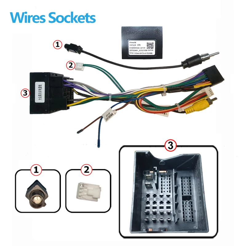 Android Car radio Canbus Box Decoder For VW Volkswagen Golf 7 touran Passat skoda superd 16pin Wiring Harness Plug Power Cable
