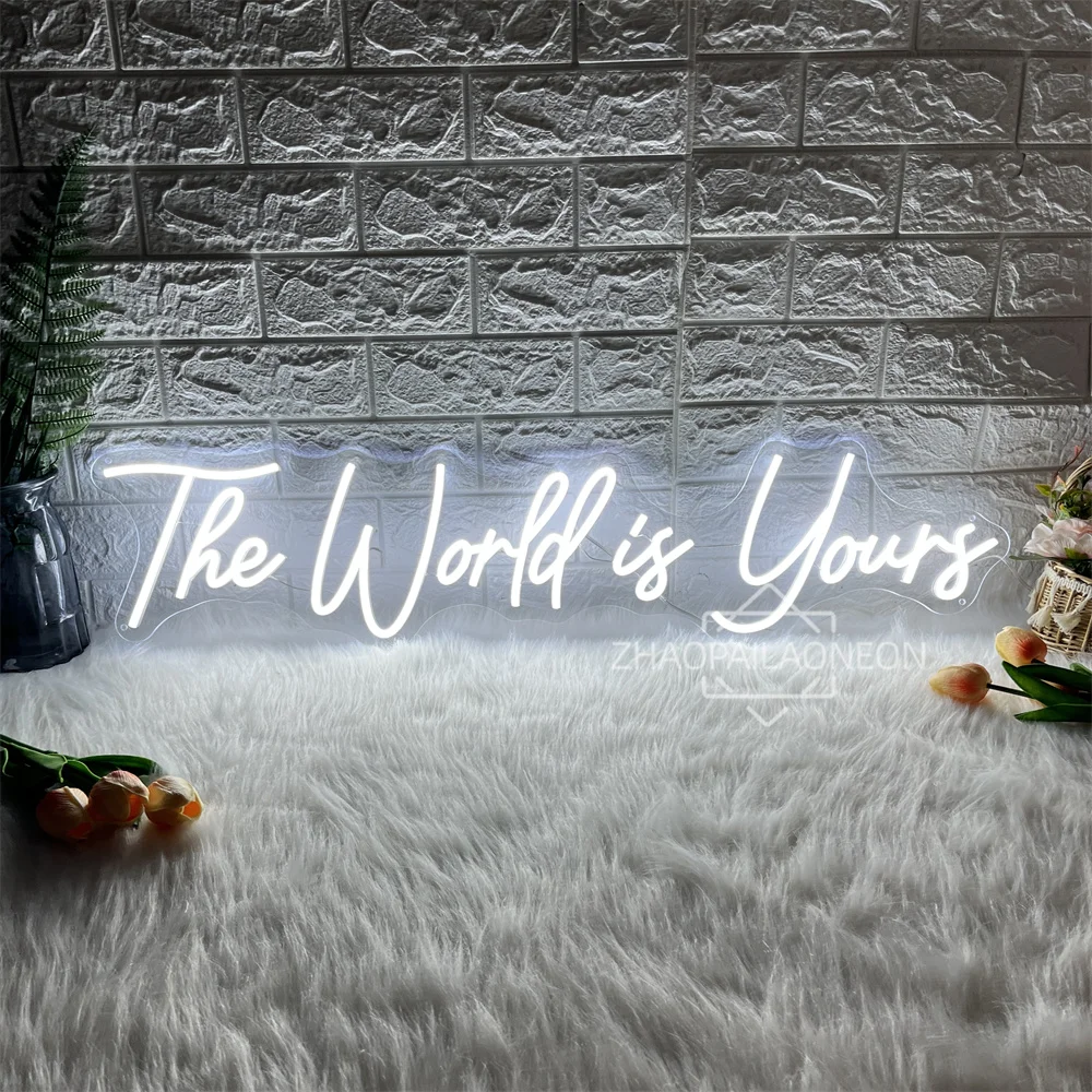The World Is Yours Neon Led Sign Game Room Decor Wall Hanging Neon Lights Signs Gaming Room Bedroom Decoration Gift Birthday - view 2