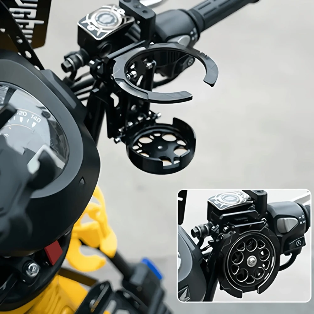 Motorcycle Bicycle Water Cup Holder Folding Kettle Rack Modified Accessories With Rotating Chassis Multi Functional Clamp Tube