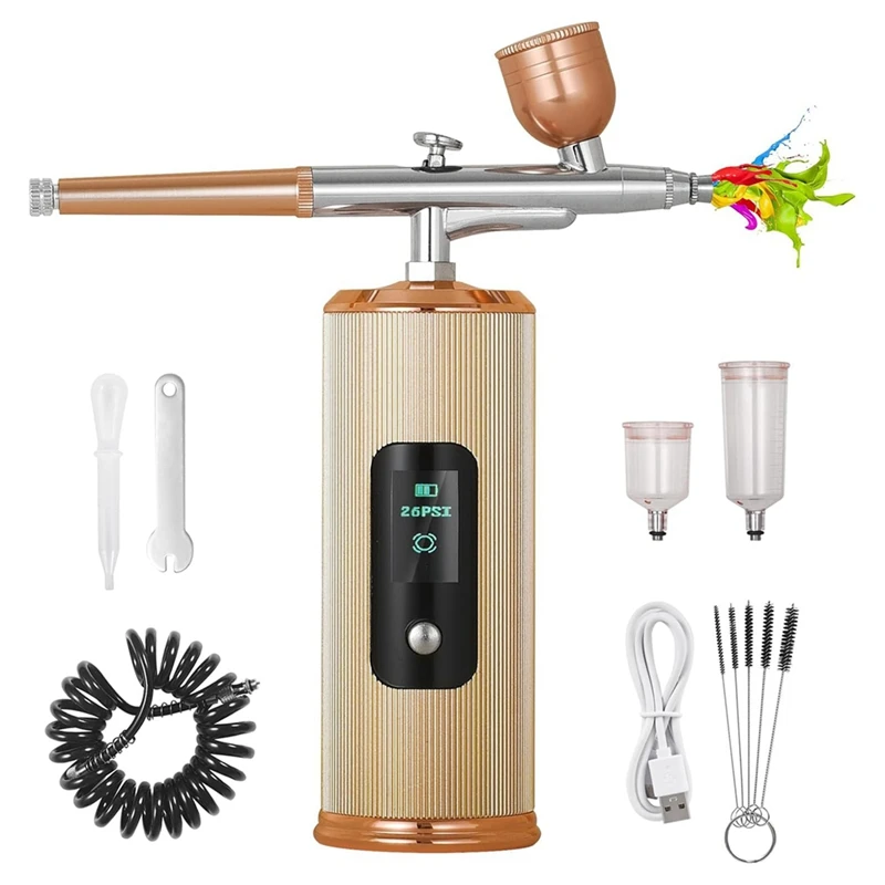 

Airbrush Kit With Compressor 36PSI LCD Screen Dual-Action Mode Cordless Airbrush For Nails, Makeup, Painting, Cake Durable