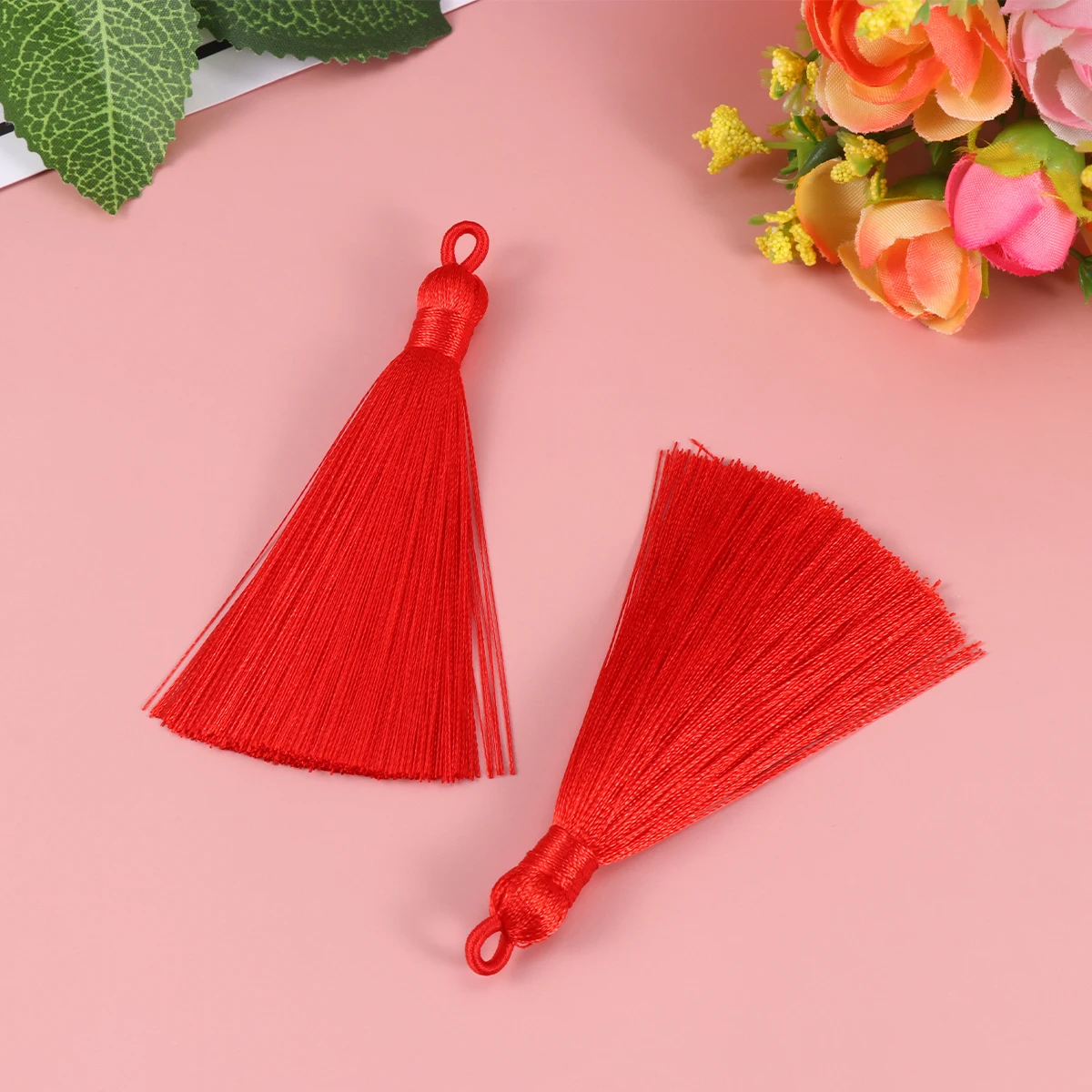 

20 Pcs Bright Solid Fringe Tassel Pendant Dangler Earrings Long Style Jewelry Accessories Yellow Keychain DIY Eardrop Portable
