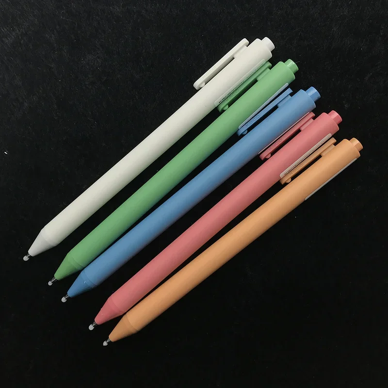 5pcs/box Kaco Retractable Gel Pens Morandi/Rural Color Pens Extra Fine 0.5mm Kawaii Pen for  Planner Making Notes