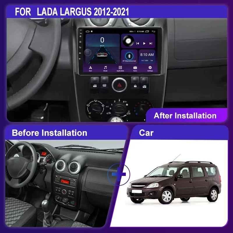 Android 12 Carplay autoradio Android Auto per Lada Largus 2012 2013 2014 - 2021 lettore multimediale navigazione GPS 2din autoradio