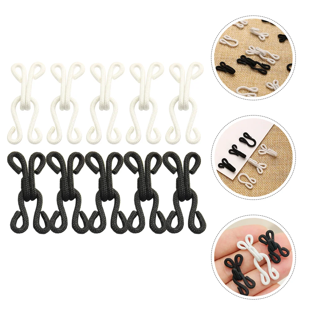 

10 Pairs Style Buckle Decorative Accessories Sewing Hooks and Eyes Bra Supplies Clothing Metal Replacement Skirt Snap Holder