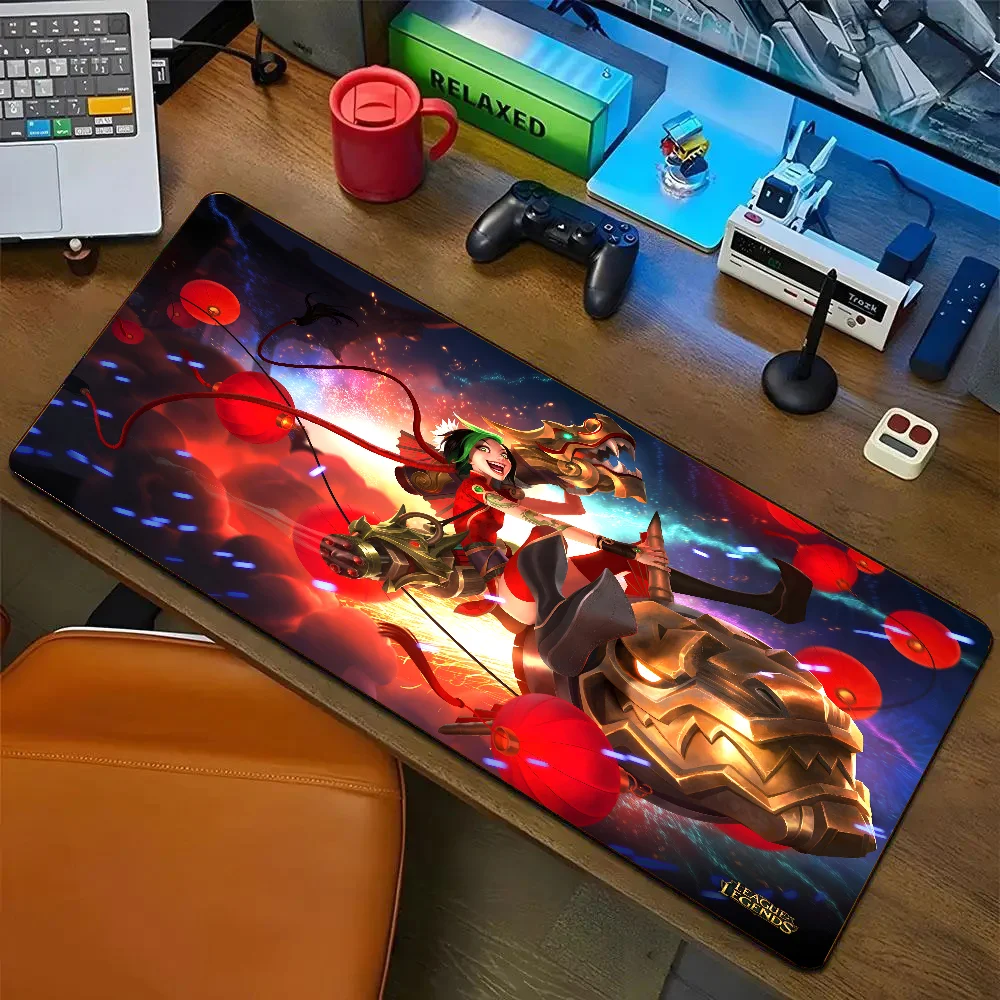 League Of Legends Game Jinx Mousepad Mouse Mat Desk Mat With Pad Gaming Accessories Prime Gaming XXL Keyboard Pad Padding Mat