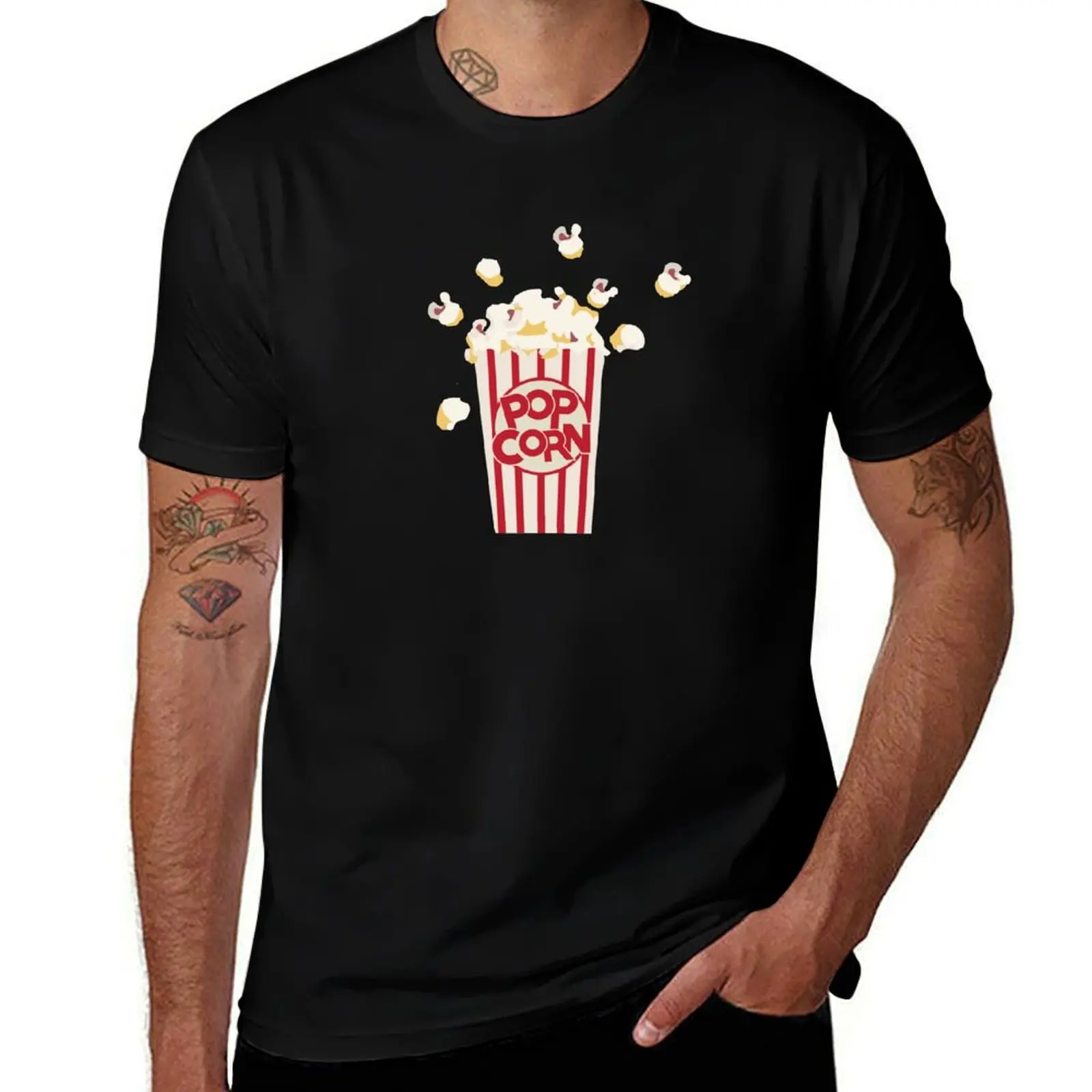 

Retro Popcorn T-Shirt t shirts for man graphic funny cotton t shirts high quality mens graphic t shirts T-shirt