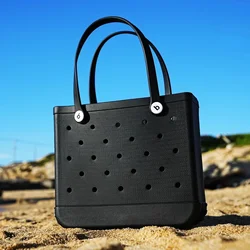 bogg bag extra large  Beach Bag Summer EVA Beach Basket Womensouth beach bag Tote Bag Holes  Handbag Pouch Shopping Shoulder Bag