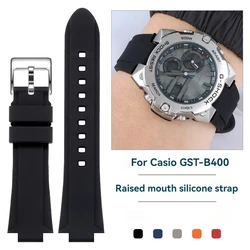 Silicone Watch Strap for G-SHOCK Modified Casio GST-B400 GST-B200 GA-900 GM-110 Convex Sports Rubber Wristband 24x16mm 26x14mm