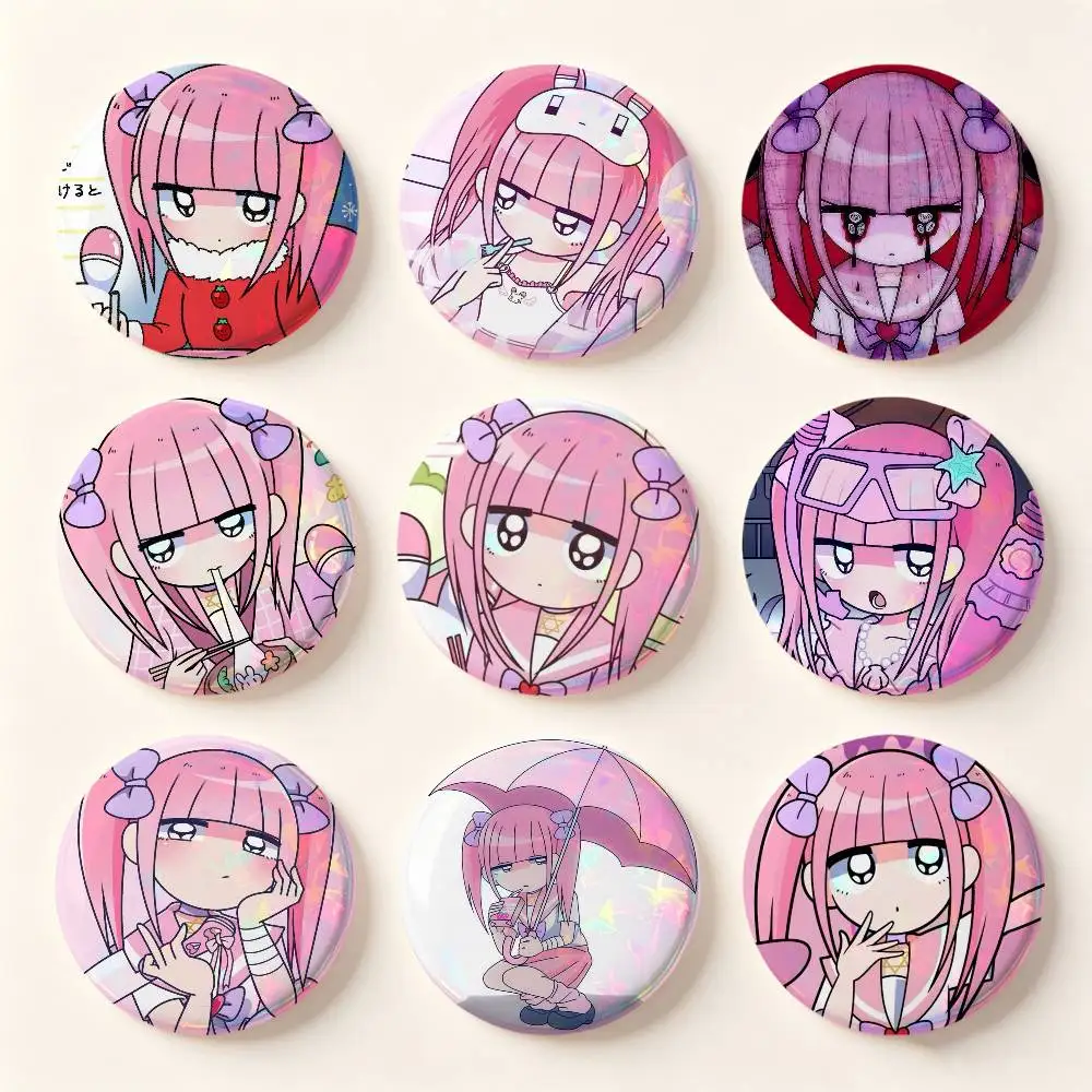 Cute M-Menhera C-Chan Girl Badges 25 32 44 58 75 Mm Round Cosplay Pin Bag Decor Fans Collect Friends Gifts Brooch Souvenir