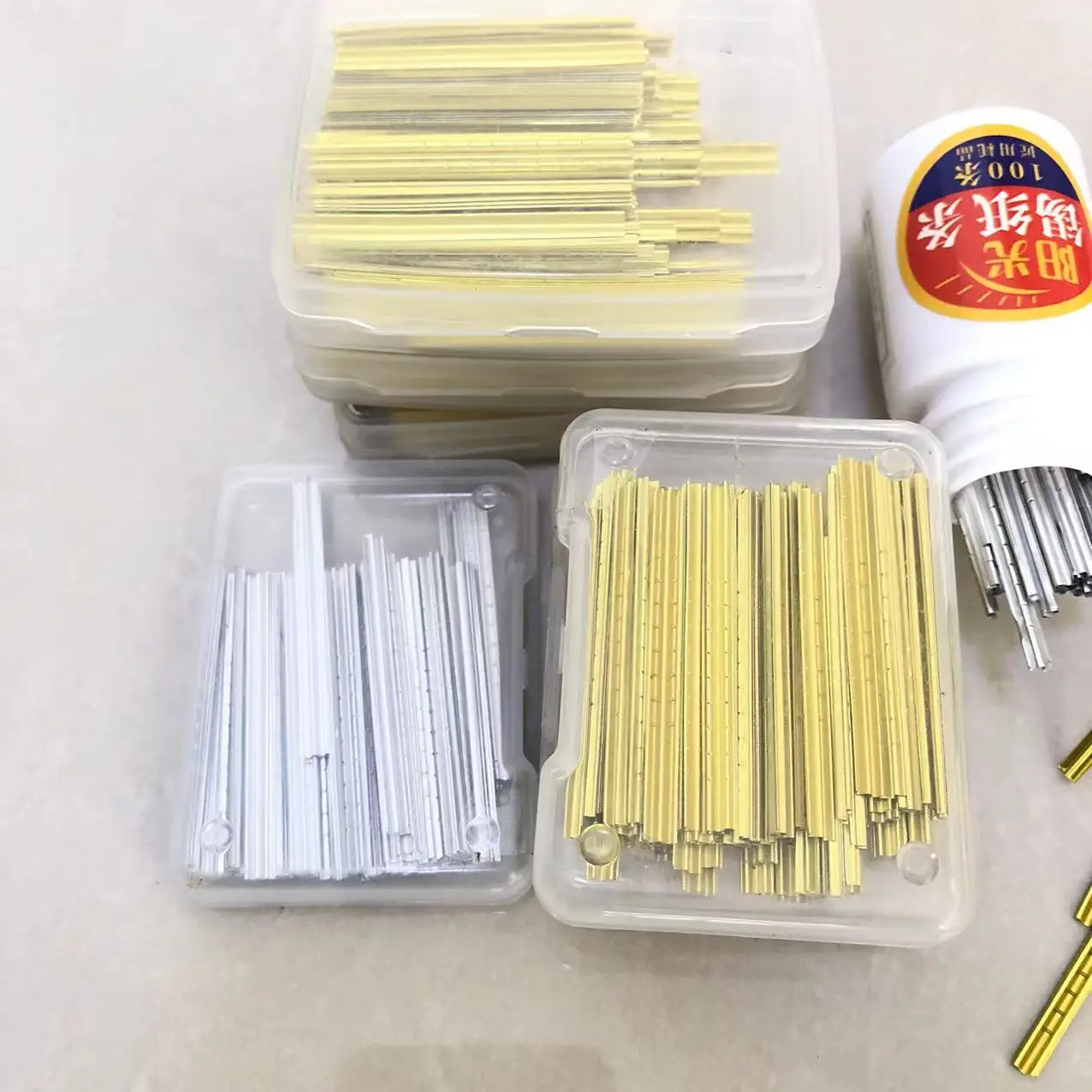 100pcs/lot Locksmith Tool Finished tin foil strip Single row or Double row Gold and Silver Tin Foil Key Consumable