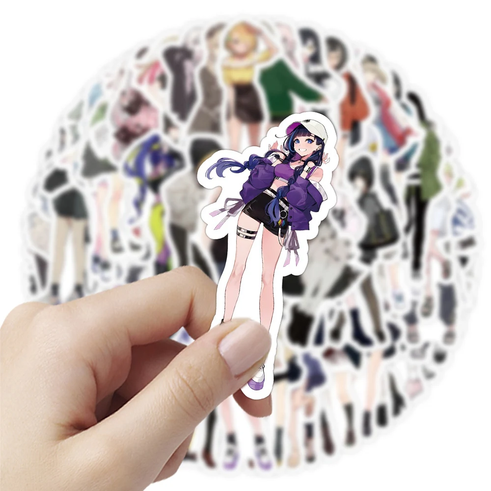 

10/30/50pcs Fashion Anime Girl Dress Up Stickers Cute Graffiti Decals for Stationery Guitar Suitcase DIY Aesthetic Sticker Decor