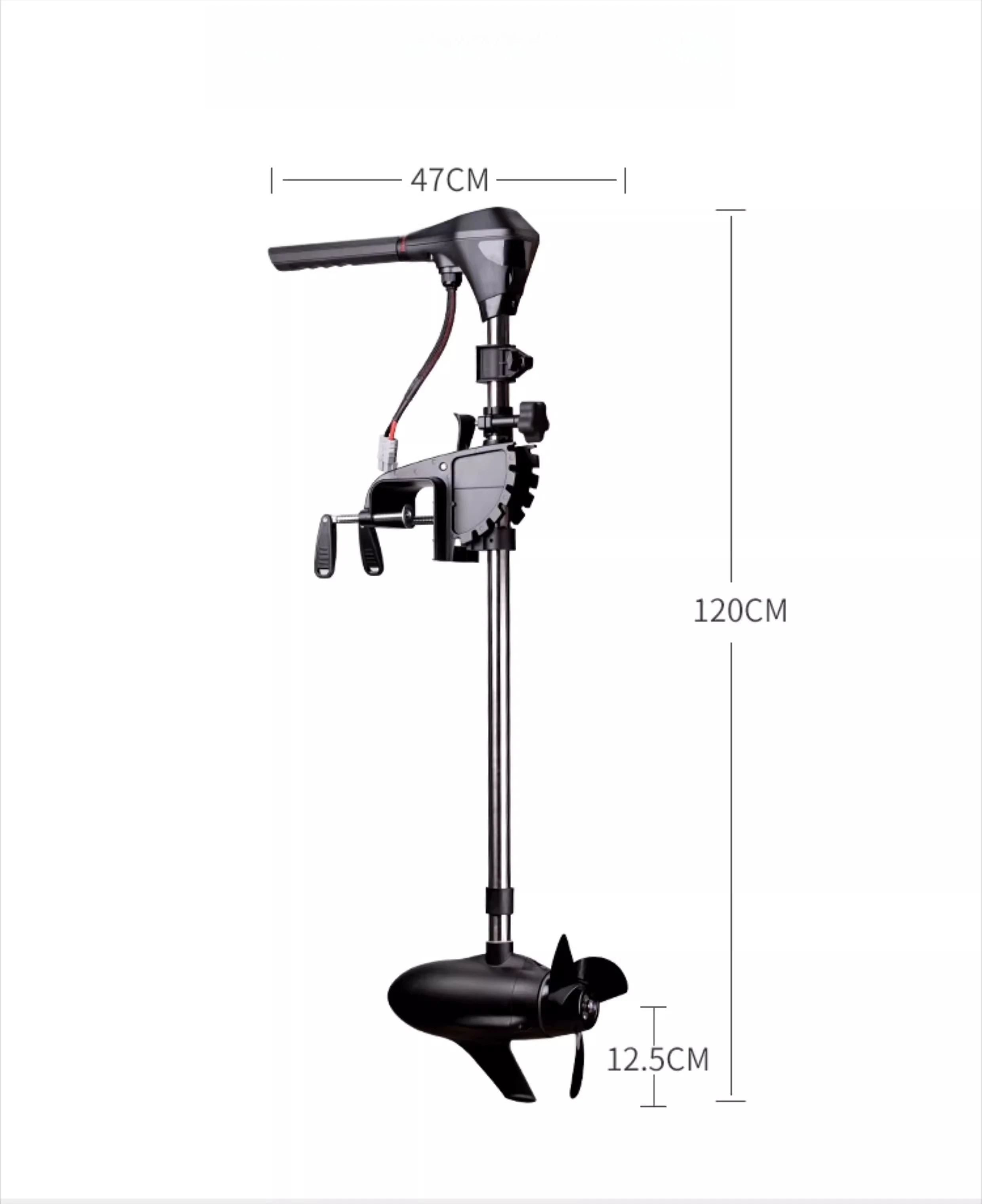 12V/24V Variable Speed Brushless Electric Outboard Motor with Propeller for Fishing Boat & Kayak