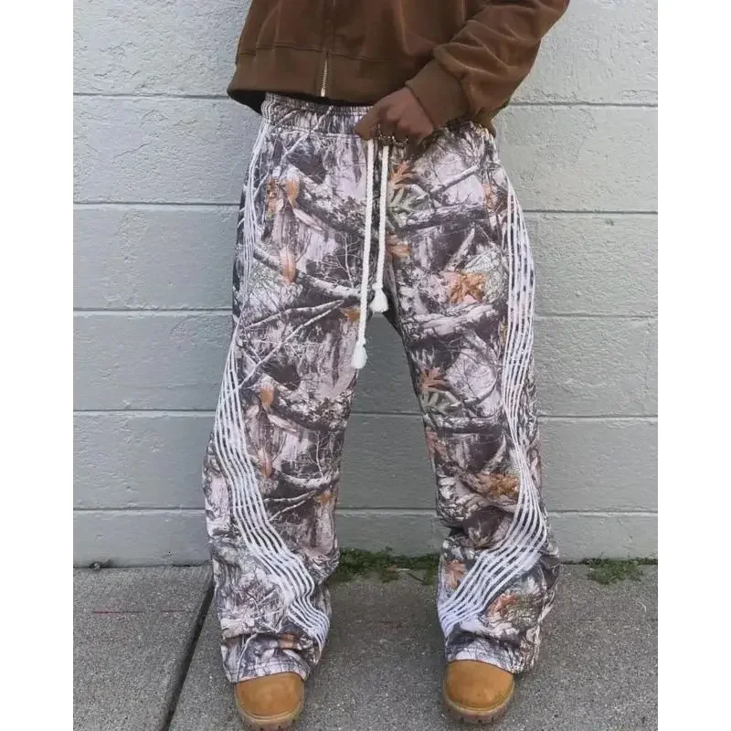 

Y2K Streetwear Camouflage Pattern Pants Men's Gothic Hip Hop Retro Baggy Casual Sweatpants Women Elastic Waist Jogging