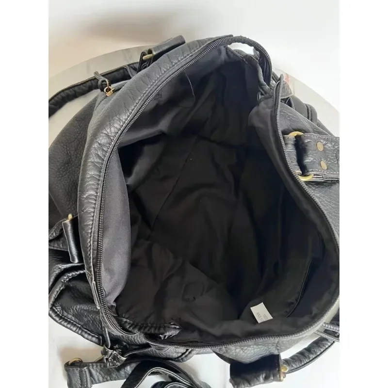 Large Capacity  Fashion Bag Vintage Washed Leather Bag Y2K Spicy Girl One Shoulder Crossbody Bag Purses and Handbags