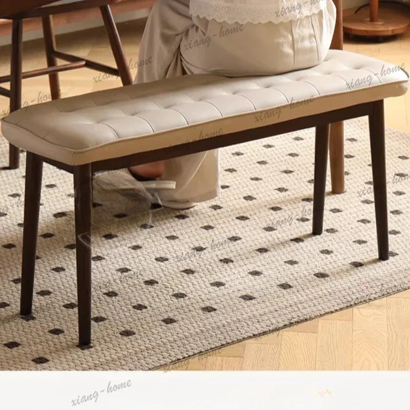 LJY Long Multi-functional Chair Dining Stools Office Doorway Homestay Villa Dining Stools Bedroom Wood Furniture Måltidsbänk MH4